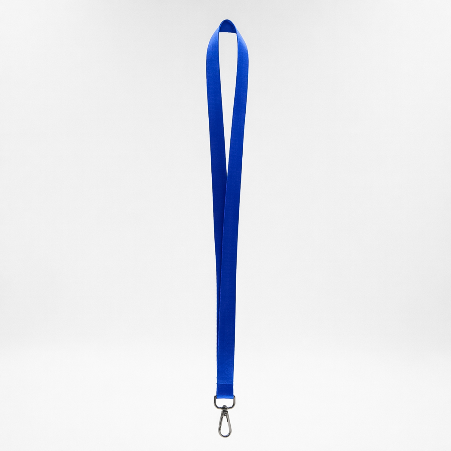 Лента для бейджа Flat, с карабином (синий)