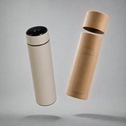 Вакуумный термос Module X с индикатором температуры, 500 мл, тубус, бежевый Вакуумный термос Module X с индикатором температуры, 500 мл, тубус, бежевый