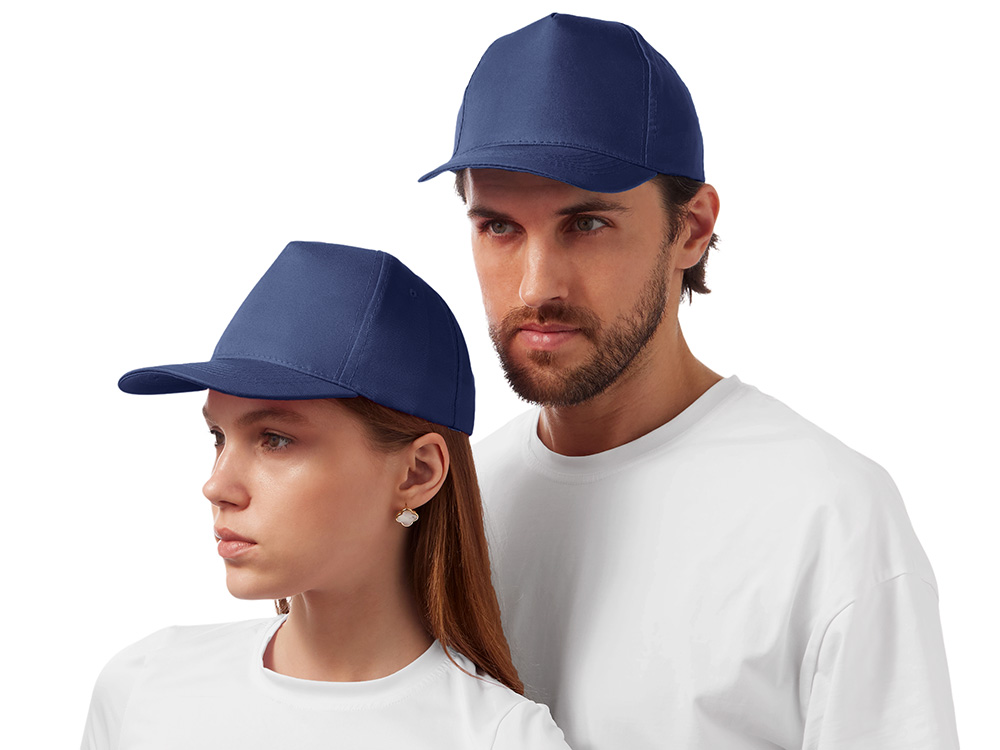 Бейсболка Poly 5-ти панельная 120гр, темно-синий