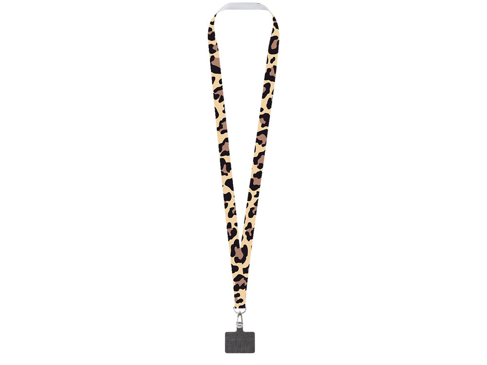 Ланъярд 2 см под сублимацию с трендовым карабином и большим держателем для телефона из ПЭ, серебристый