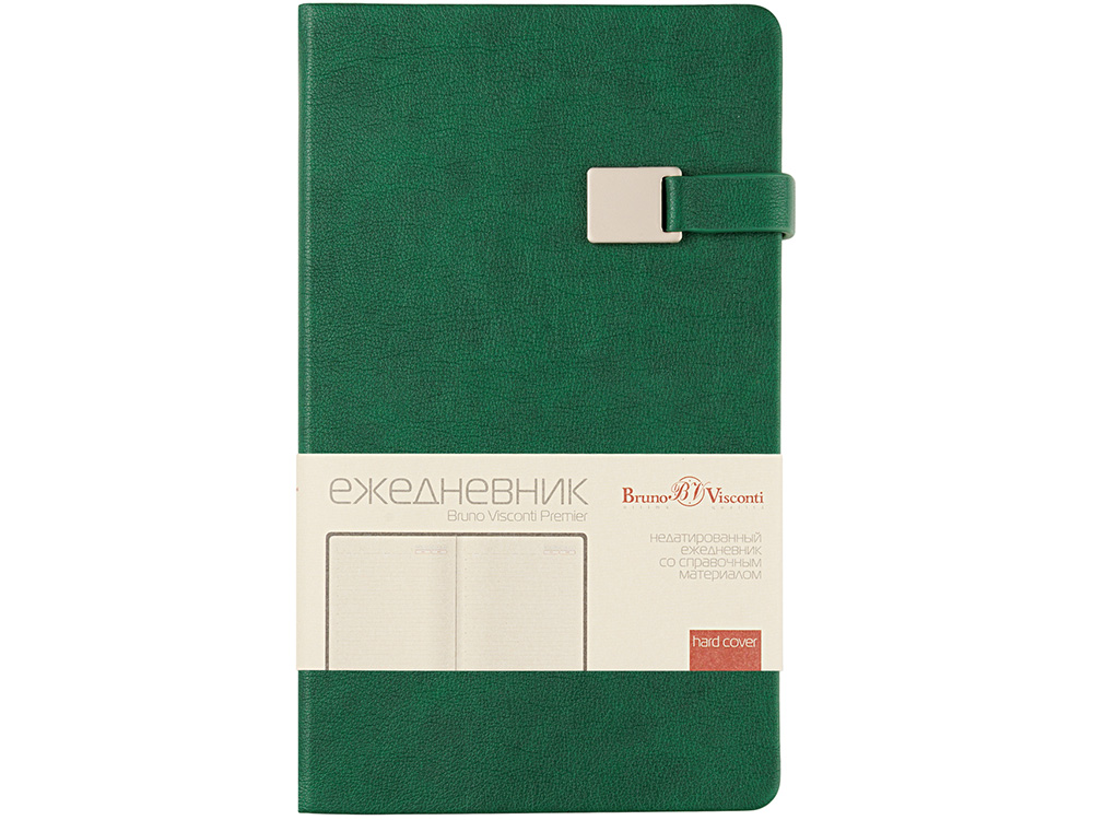 Ежедневник недатированный А5 Premier, зеленый