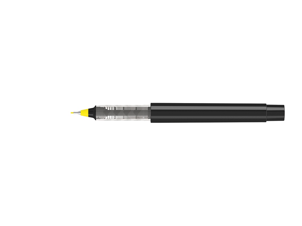 Капиллярная ручка в корпусе из переработанного материала rPET RECYCLED PET PEN PRO FL, черный с желтыми чернилами