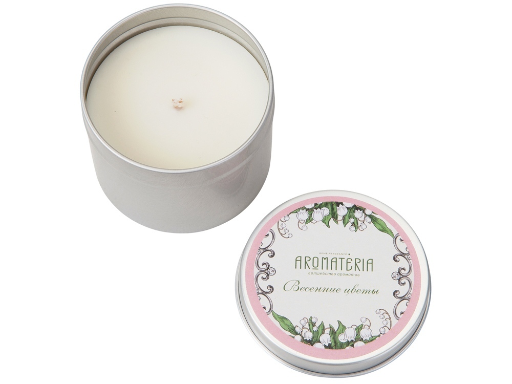 Набор: платок Ландыши и свеча Весенние цветы