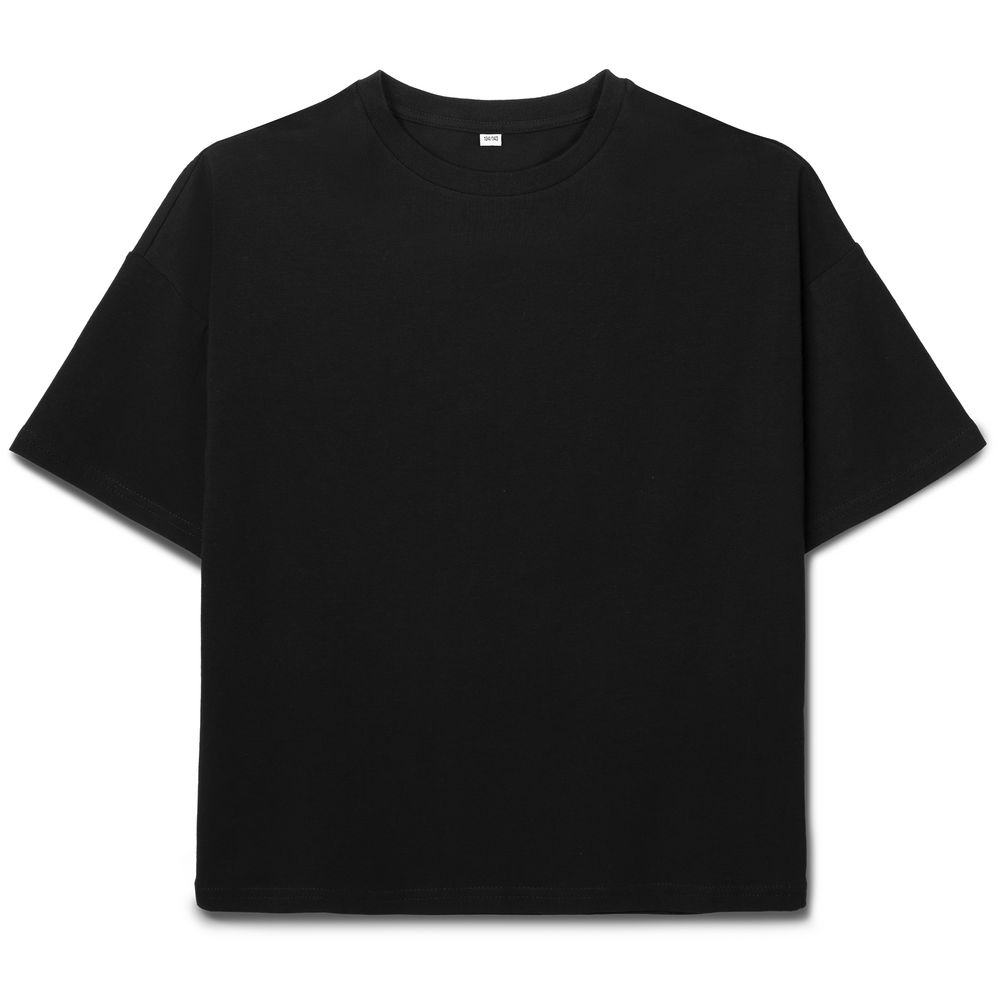 Футболка детская оверсайз Teezer, черная Футболка детская оверсайз Teezer, черная