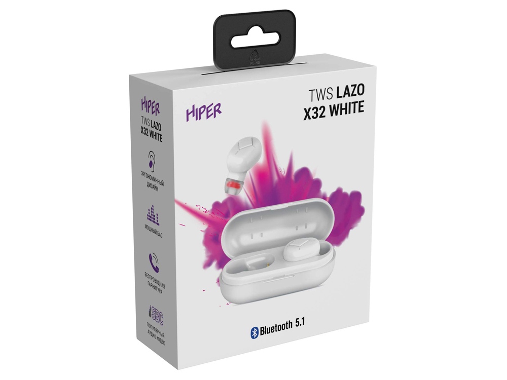 Наушники HIPER TWS Lazo X32 White (HTW-LX32) Bluetooth 5.1 гарнитура, Белый