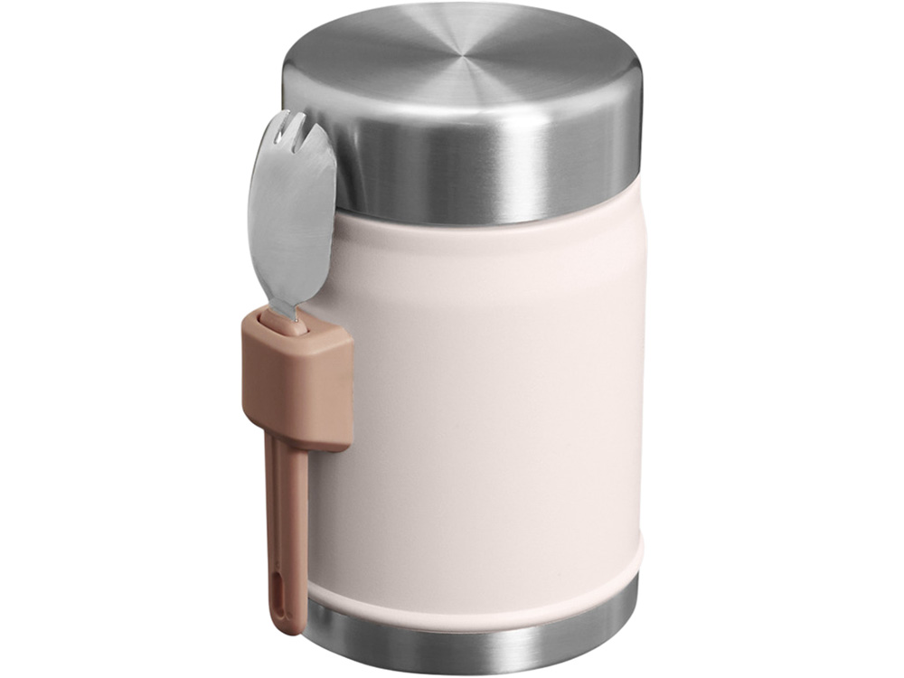 Банка для еды объемом 400 мл с ложкой-вилкой Stanley Legendary - Light pink