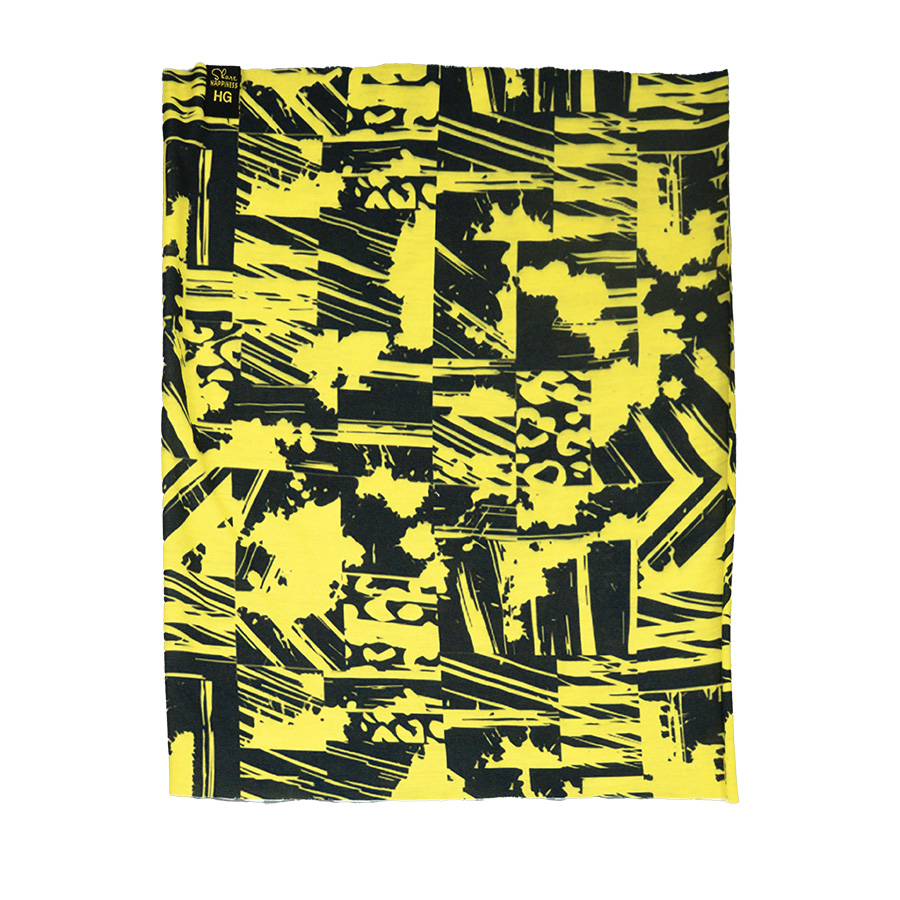 Образец снуд с  сублимационной печатью и жаккардовым логотипом CUSTOM MERCH, 100% полиэстер, 32*25 см