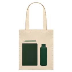 Подарочный набор Medium, зеленый (шоппер, ежедневник, ручка, термобутылка)