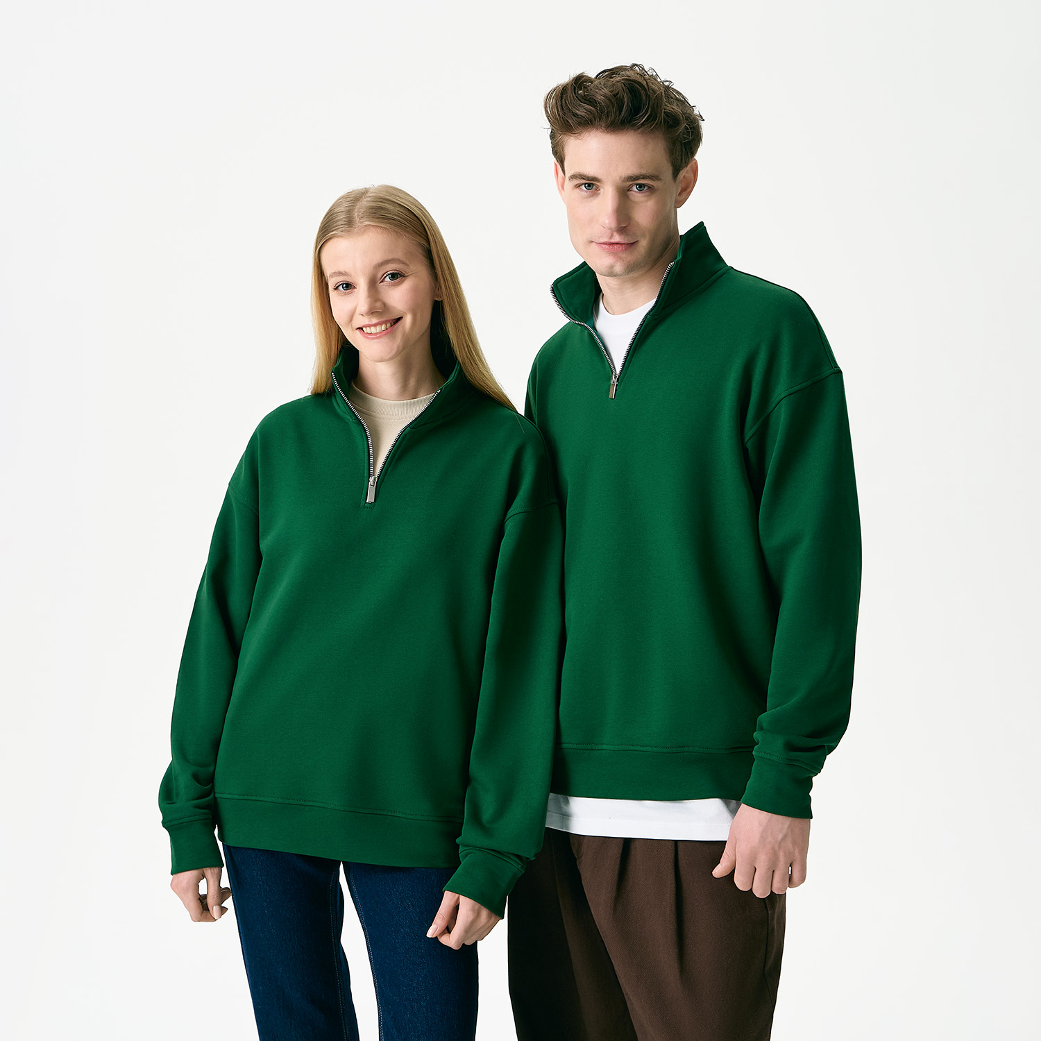 Толстовка на молнии унисекс Флоу (Flow), зеленая, размер 5XL/6XL