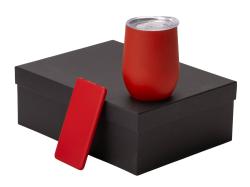 Подарочный набор с термокружкой и повербанком С1, 5000 mAh, красный