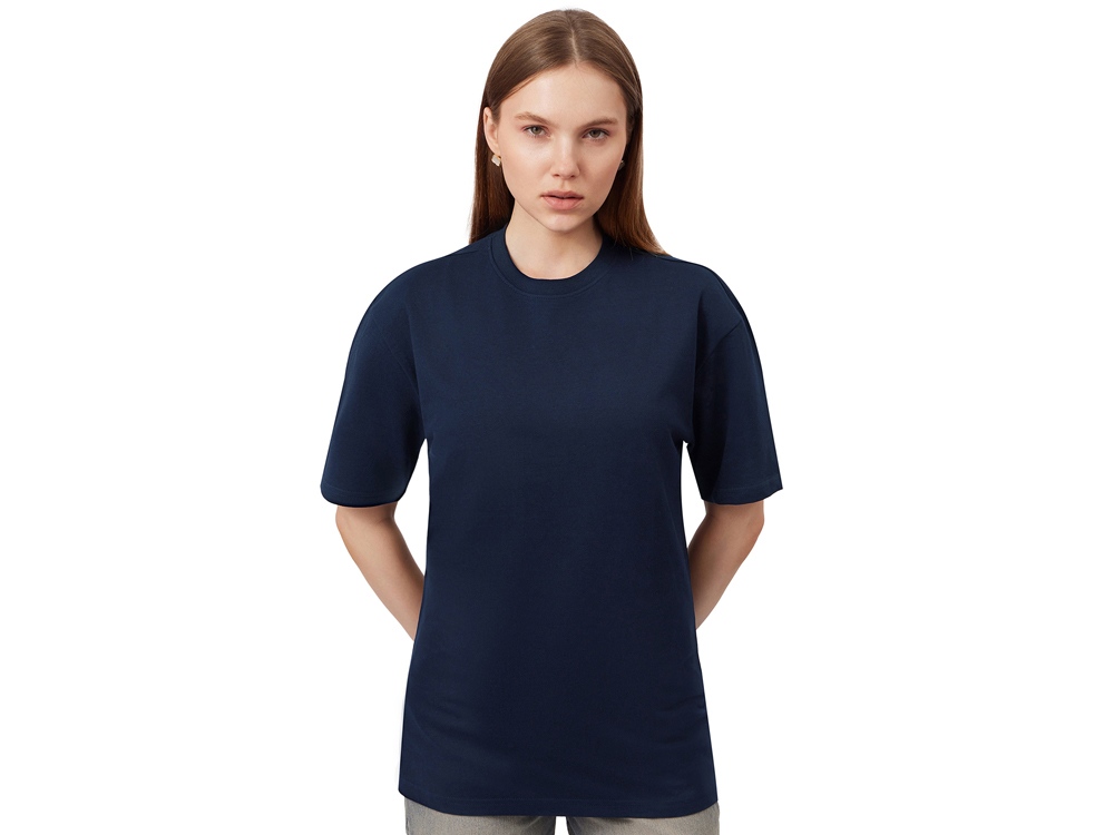 Футболка из френч терри Warsaw унисекс 220гр, темно-синий