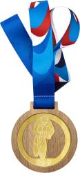 Деревянная медаль с лентой Велоспорт