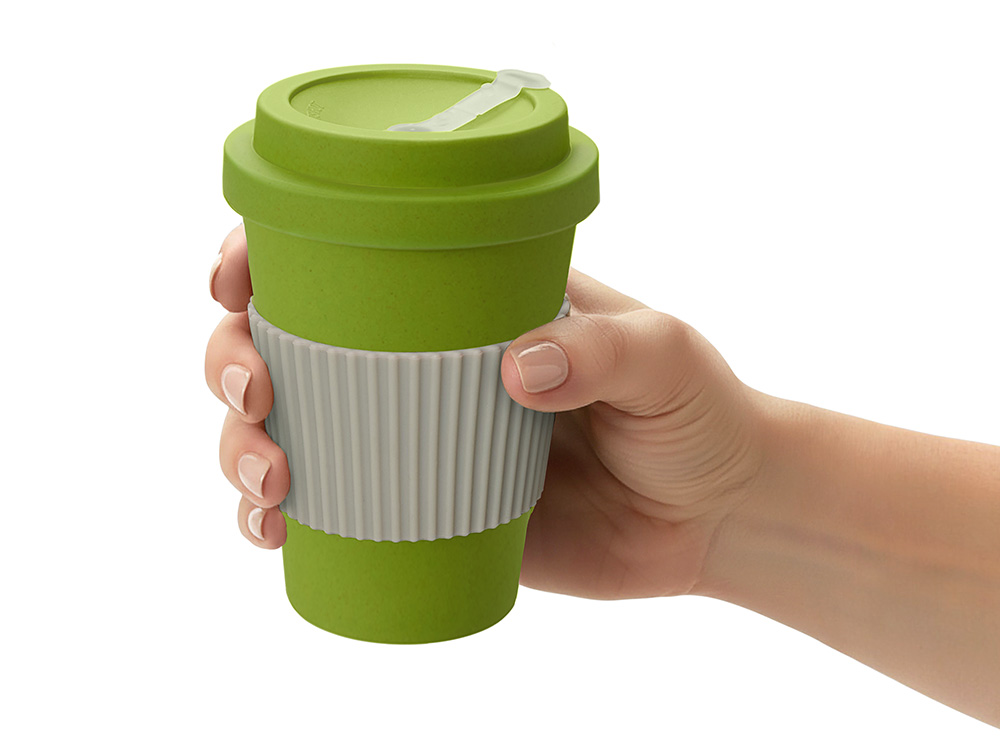 Термокружка Muffin из натуральных волокон, зеленое яблоко