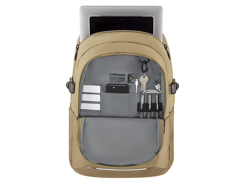 Рюкзак WENGER Ryde 16, бежевый, переработанный ПЭТ/полиэстер, 32 x 21 x 47 см, 26 л