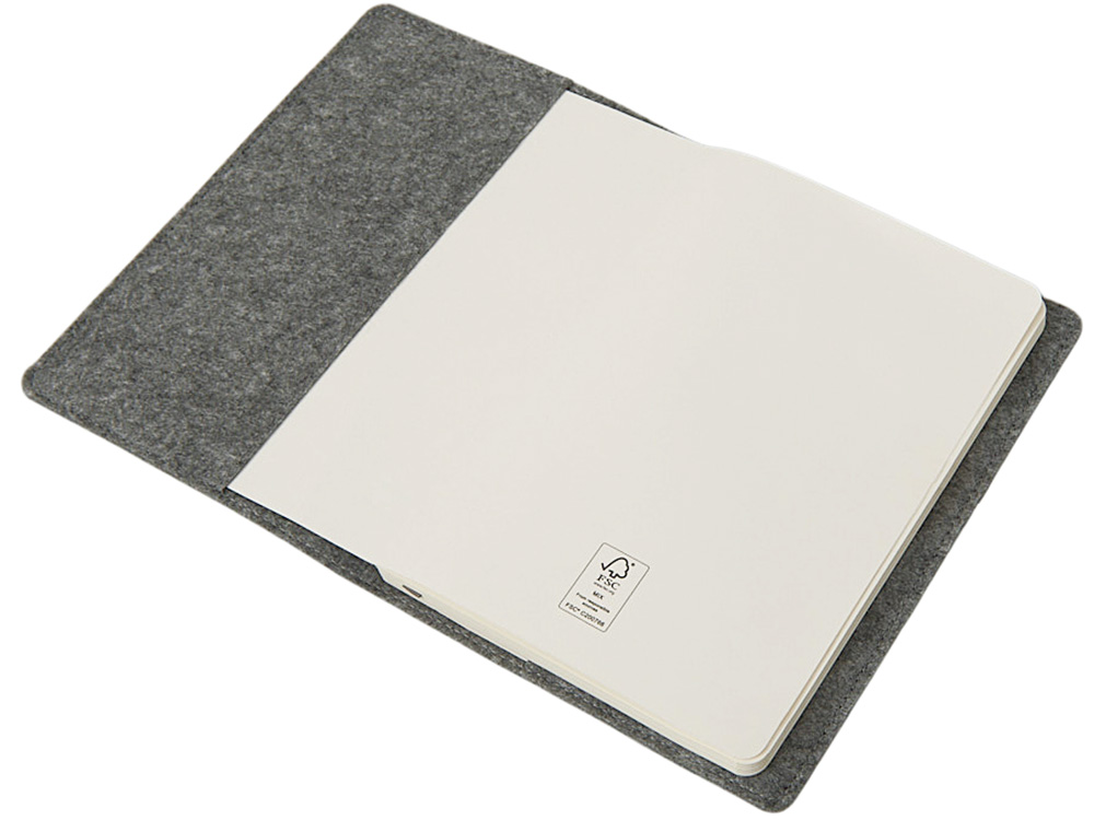 Двустороннее портфолио из рпет-фетра и искусственной кожи Felt, серый