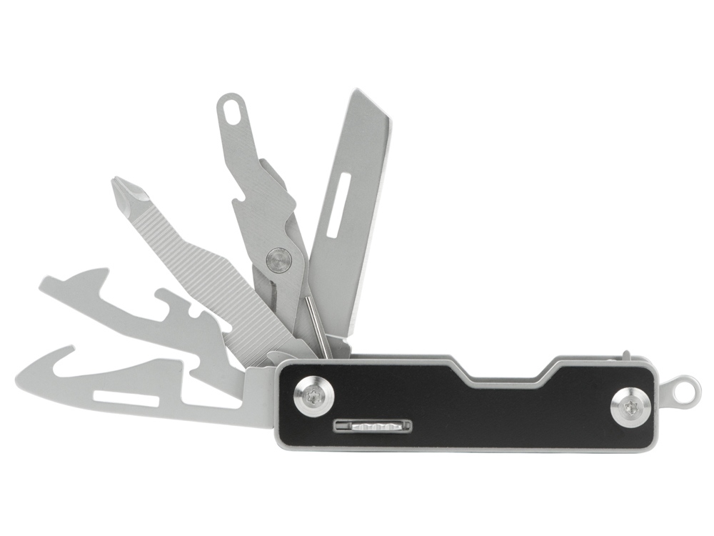 Мультитул-складной Canto 10-в-1 с защитным фиксатором, серебристый/черный