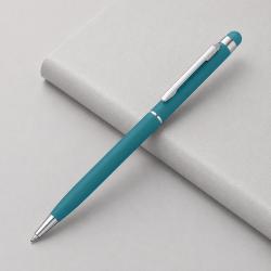 Ручка-стилус шариковая Jucy Soft с покрытием soft touch, бирюзовый