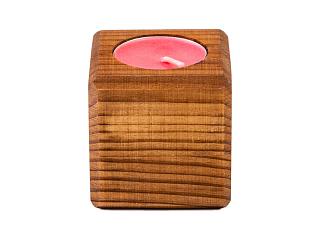 Свеча в декоративном подсвечнике, мокко, вишня