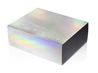Подарочная коробка с голографическим шубером Aurora, XL, вн. размер 300х235х105 мм.