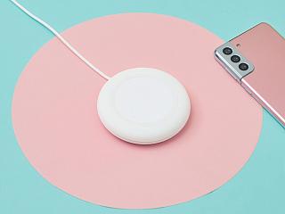 Беспроводное зарядное устройство со встроенным кабелем 2-в-1 Disc, белый